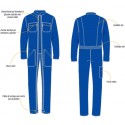 Combinaison de travail bugatti double fermeture 100 % coton