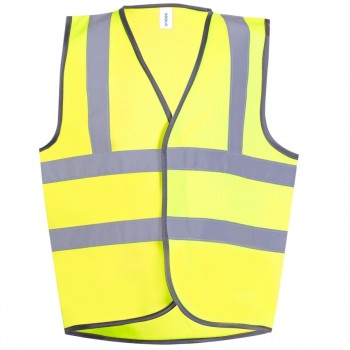 Gilet haute visibilité Enfant Junior jaune fluo avec bandes réfléchissantes