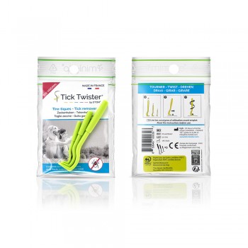 Tire tique 3 crochets maladie de Lyme H3D vue avant et arrière