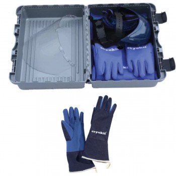 Malette complete tablier guêtres visiere gants cryogenique COVAL SAFETY gants CRYOKIT