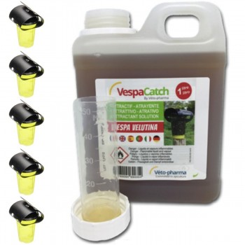 kit 5 Pièges Frelons VESPACATH +1litre attractif VETO PHARMA