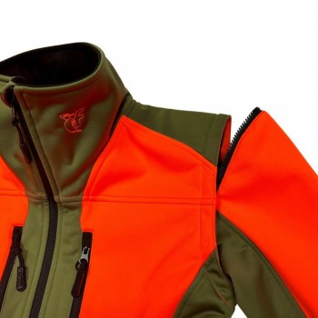 Veste softshell chasse CHAMBARAN R NF-S74-567 FRANCITAL manche amovible