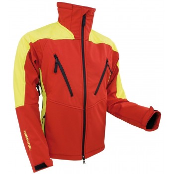 Veste softshell chasse travail extérieur KOUVOLA FRANCITAL rouge jaune