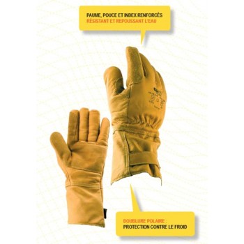 Gants cuir froid perchiste station ski FINLAND NT PRO