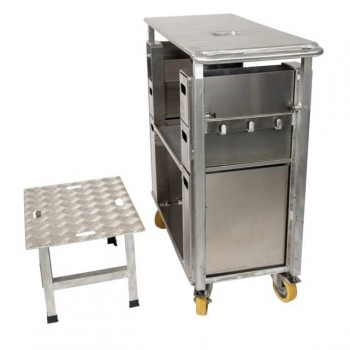 Chariot de travail ergonomique JASMIN pépinière agro-alimentaire avec option marche pied