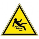 Panneau Danger sol glissant, rigide ou adhésif, base 30 cm