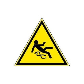 Panneau Danger sol glissant, rigide ou adhésif, base 30 cm