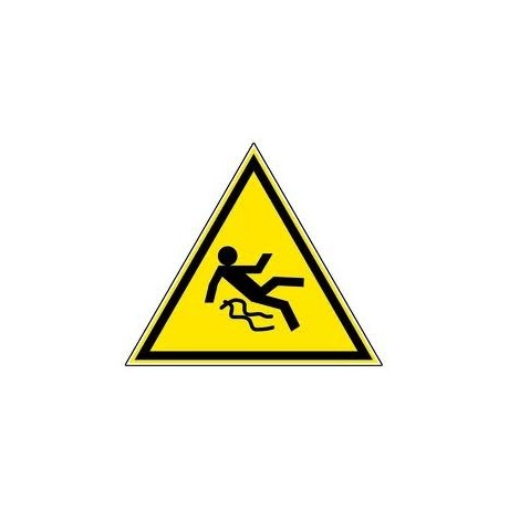 Panneau Danger sol glissant, rigide ou adhésif, base 30 cm