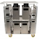 Chariot JASMIN avec 4 poubelles aluminium