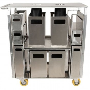 Chariot JASMIN avec 4 poubelles aluminium