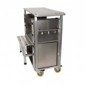 Marche pieds aluminium pour chariot de travail ergonomique JASMIN moitié sorti