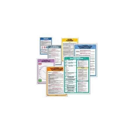 Affichage obligatoire en entreprise composé de 4 fiches
