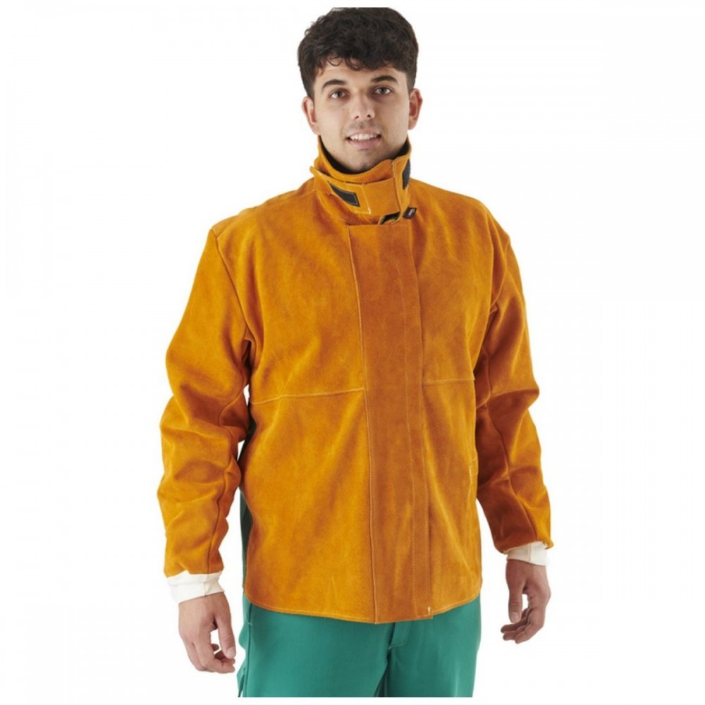 Veste soudage de protection soudeur SPARK en croûte de cuir thermorésistante et coton ignifugé – Coval Safety