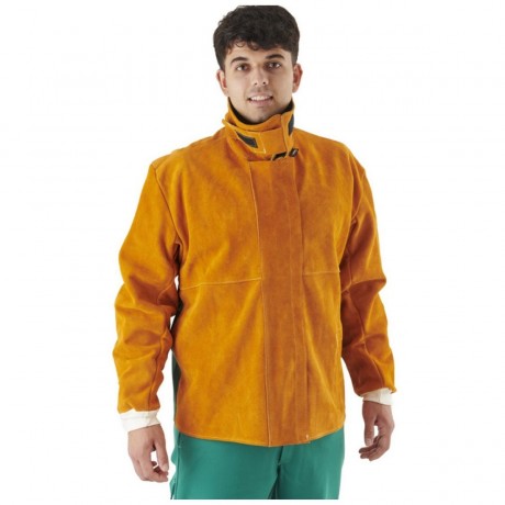 Veste de protection soudeur SPARK en croûte de cuir thermorésistante et coton ignifugé – Coval Safety