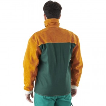 Veste en croûte de cuir thermorésistante avec dos en coton ignifugé SPARK
