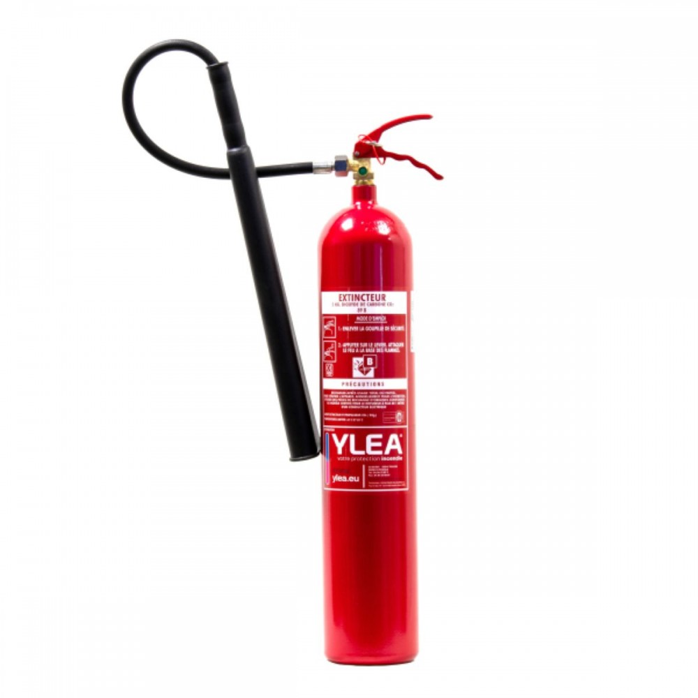 Extincteur CO₂ 5 kg YLEA avec support mural - dioxyde de carbone