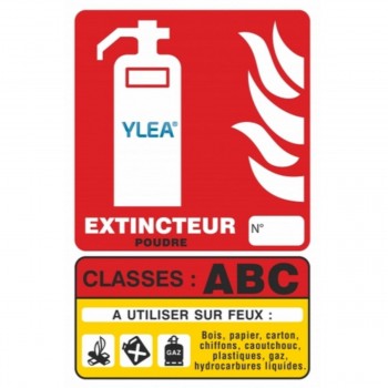 Panneau extincteur poudre polyvalent ABC, 125 x 190 cm