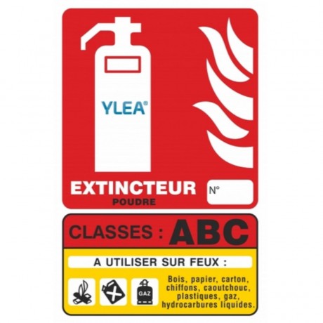Panneau extincteur poudre polyvalent ABC, 125 x 190 cm