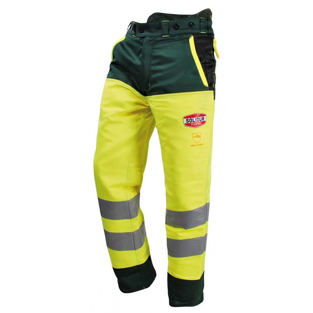 Pantalon forestier classe 3 haute visibilite solidur glow Pantalon forestier classe 3 haute visibilite solidur glow