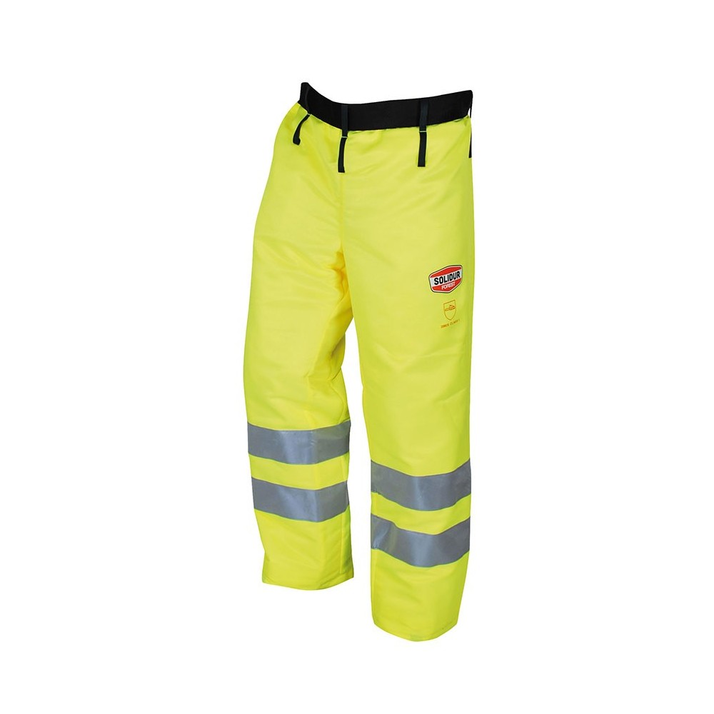 Jambière forestière classe 3 type A Solidur Glow haute visibilité jaune Jambière forestière classe 3 type A Solidur Glow haute visibilité jaune