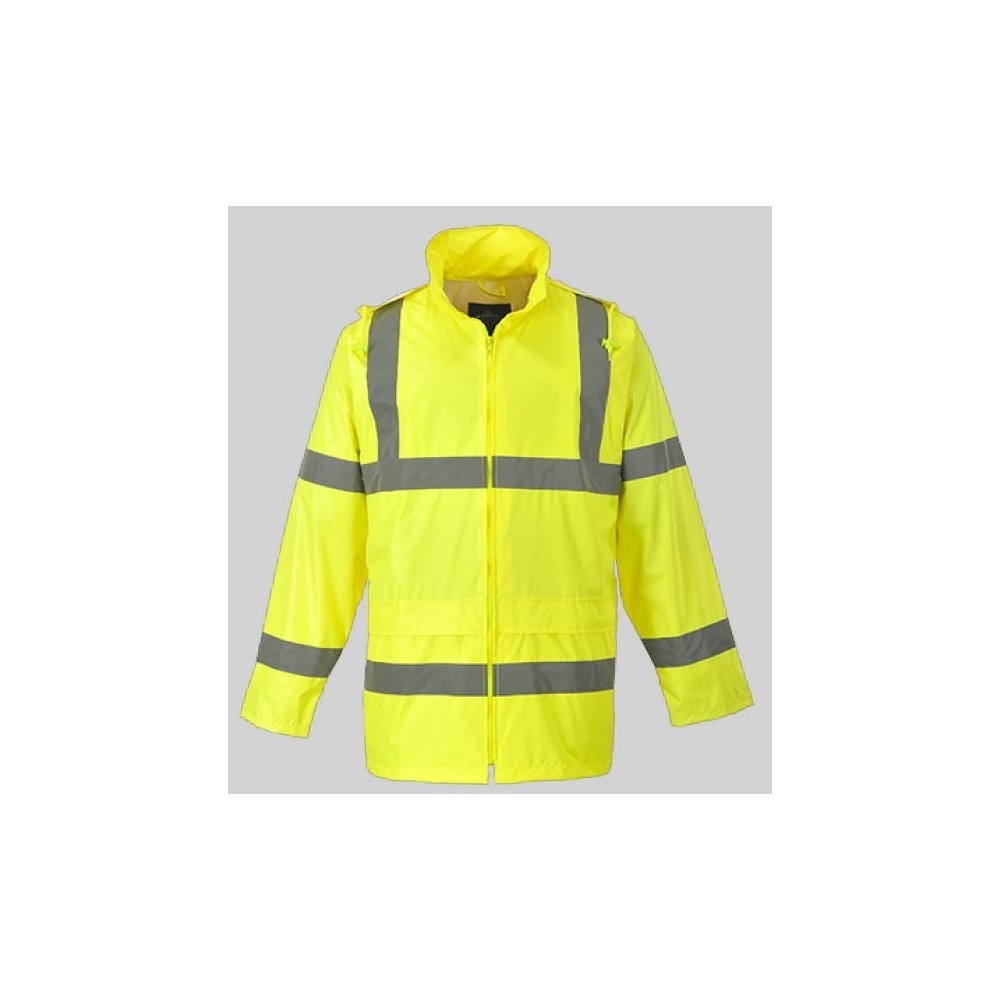 manteau veste de pluie haute visibilité jaune