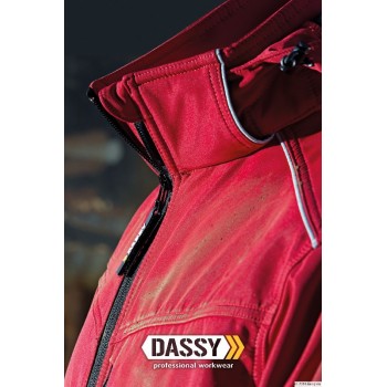 Col de notre Veste homme softshell TAVIRA rouge profil