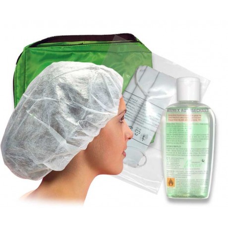 Kit 2 : 1 masque, 50 charlottes, gel, pochette