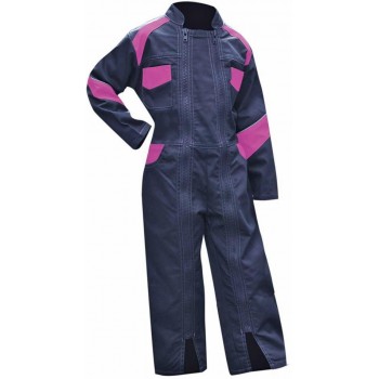 Combinaison de travail enfant junior FLEUR bleu foncé / rose LMA
