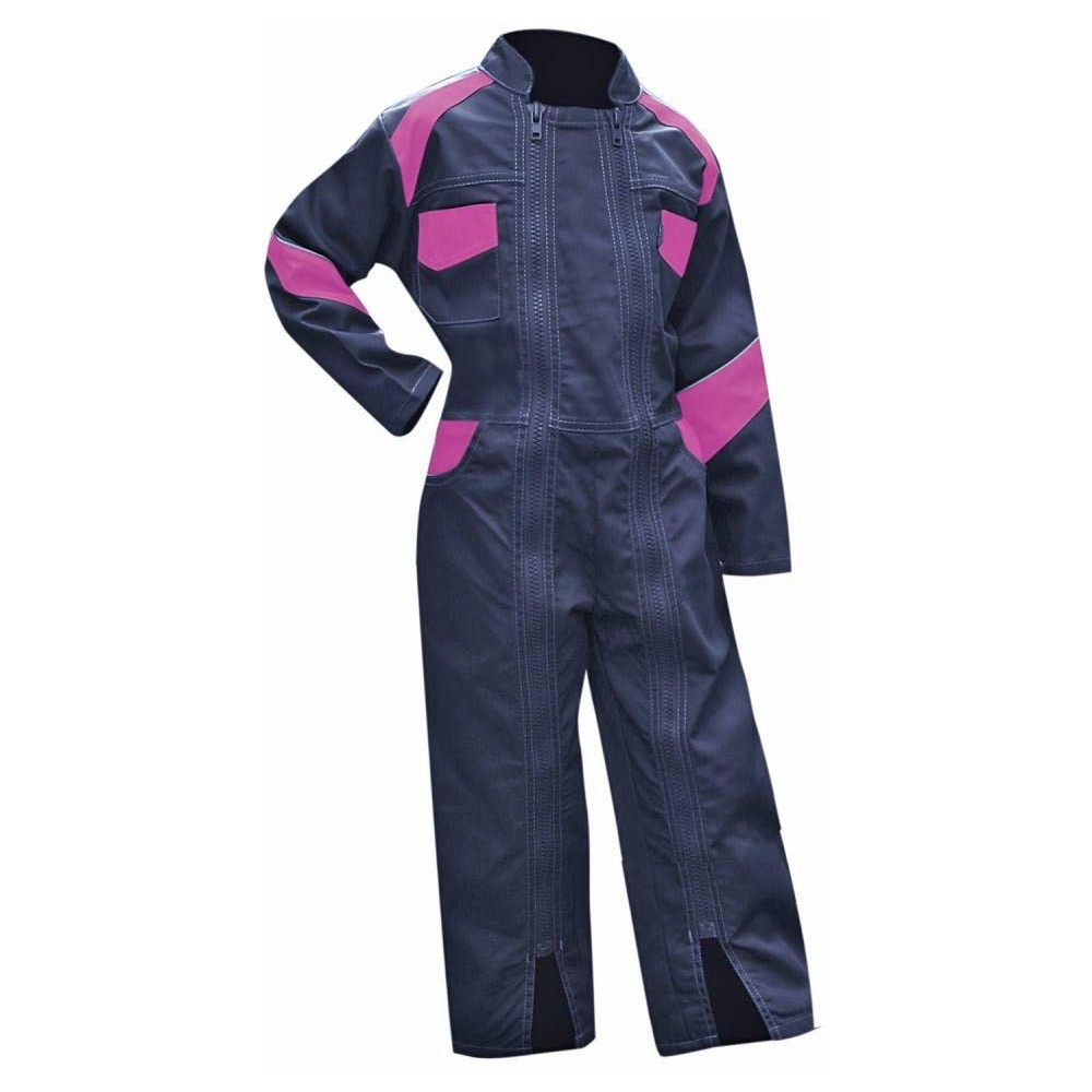 Combinaison de travail enfant junior FLEUR bleu foncé / rose LMA