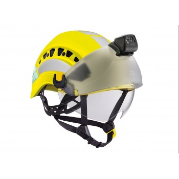 Casque VERTEX VENT HI-VIZ haute visibilité PETZL I SECURAMA avec visière et lampe frontale