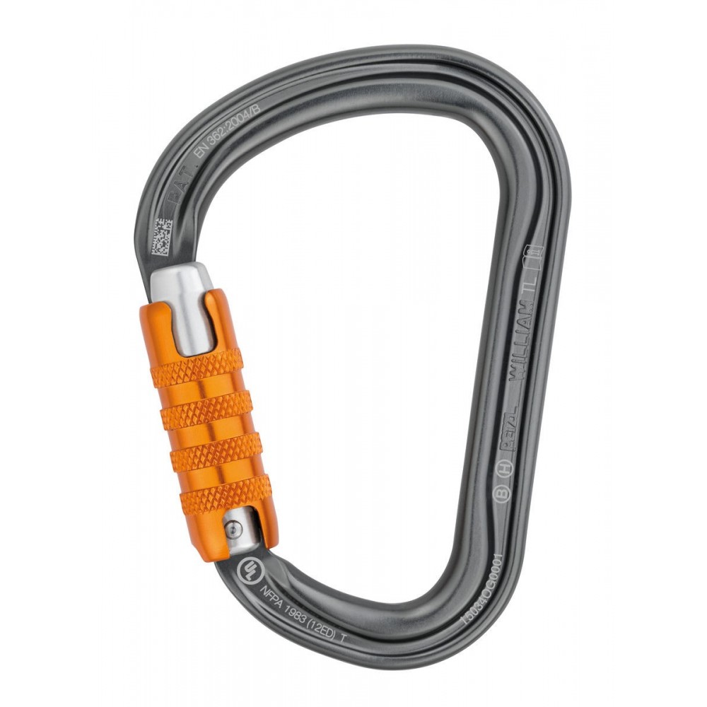 Mousqueton WILLIAM gris asymétrique PETZL I Sécurama Mousqueton WILLIAM gris asymétrique PETZL I Sécurama