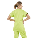 Tunique femme médicale poly coton 200gr TANA bicolore citron blanc lavage 80°