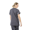 Tunique femme médicale poly coton 200gr TANA bicolore gris blanc dos lavage 80°