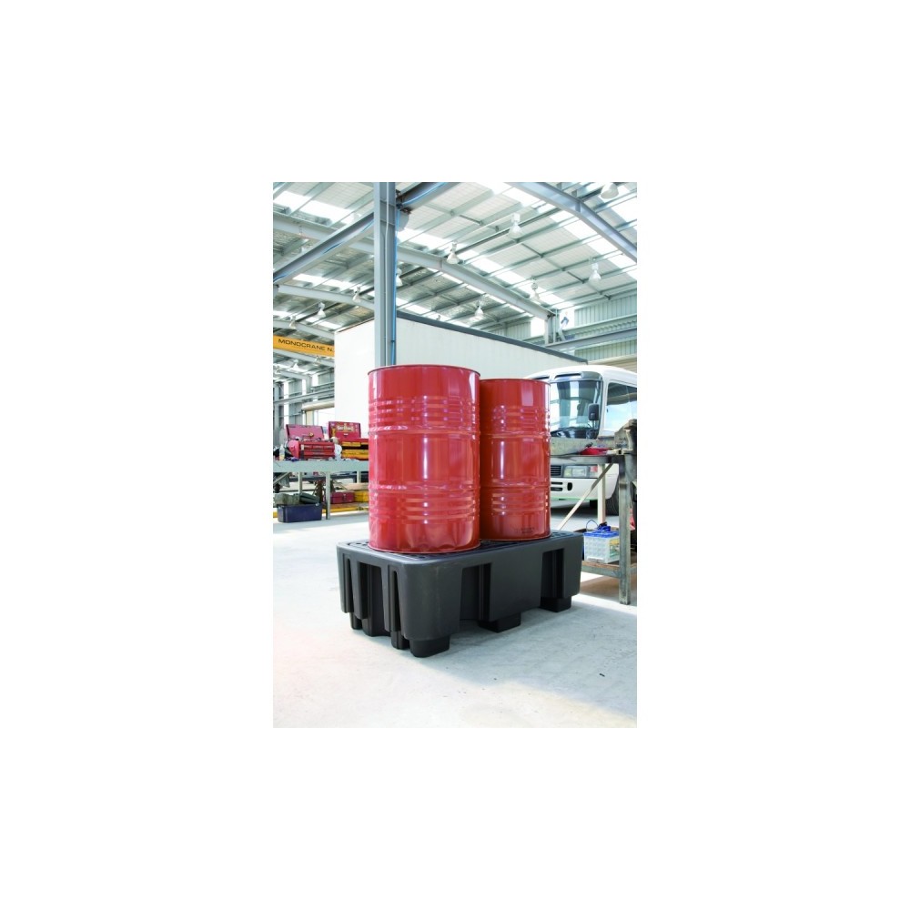 Palette de rétention polyéthylène 2 fûts PIG ECO PB Sécurama Palette de rétention polyéthylène 2 fûts PIG ECO PB Sécurama